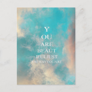 Blauwgroen Sky Blue Love Quote Briefkaart