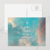 Blauwgroen Sky Blue Love Quote Briefkaart (Voorkant / Achterkant)
