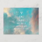 Blauwgroen Sky Blue Love Quote Briefkaart (Voorkant)