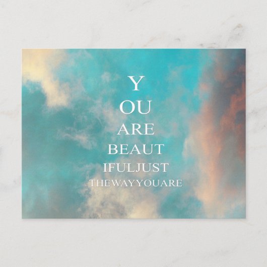 Blauwgroen Sky Blue Love Quote Briefkaart (Voorkant)