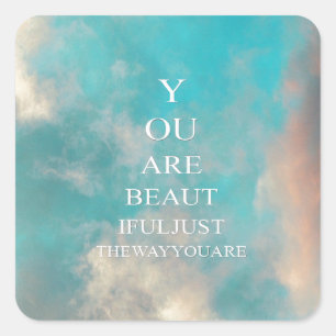 Blauwgroen Sky Blue Love Quote Vierkante Sticker