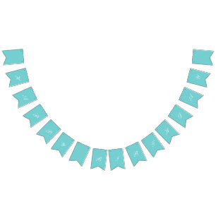 Blauwgroen Sky Happy Birthday Party-banner Vlaggetjes