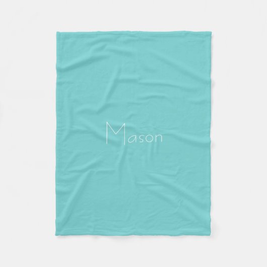Blauwgroen Sky Personalized Fleece Blanket Deken (Voorkant)