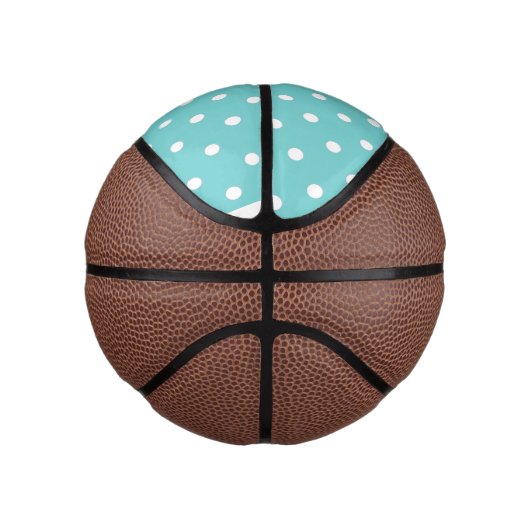 Blauwgroen Sky Polka Dot Basketbal (Rechts)