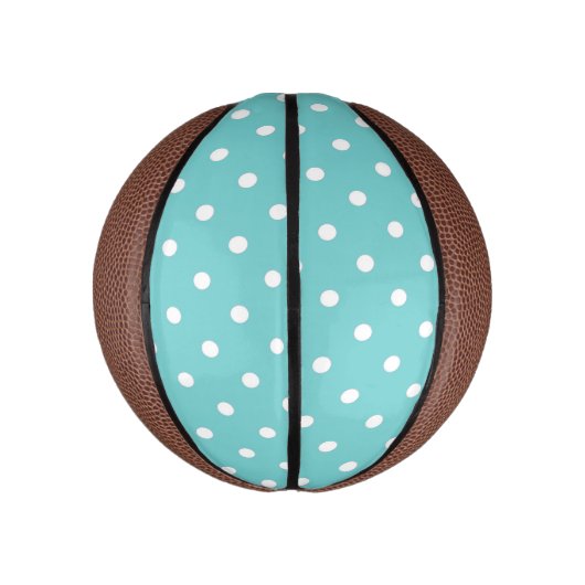 Blauwgroen Sky Polka Dot Basketbal (Verticaal)