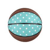 Blauwgroen Sky Polka Dot Basketbal (Voorkant)