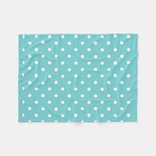 Blauwgroen Sky Polka Dot Fleece Blanket (Voorkant (Horizontaal))