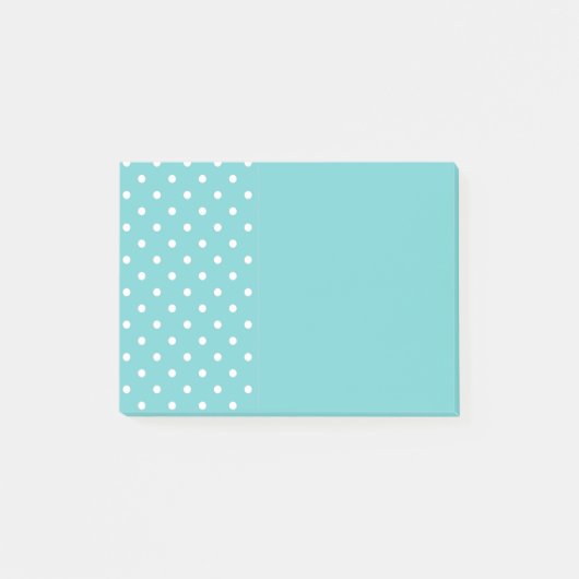 Blauwgroen Sky Polka Dot Post It Notes (Voorkant)