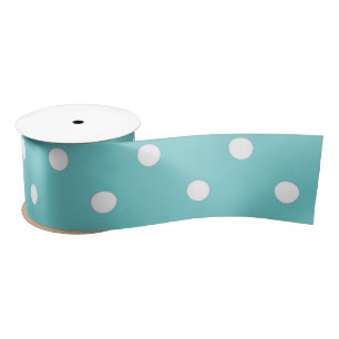Blauwgroen Sky Polka Dot Ribbon Satijnen Lint