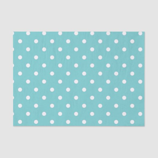 Blauwgroen Sky Polka Dot Tissue Paper Tissuepapier (Voorkant)