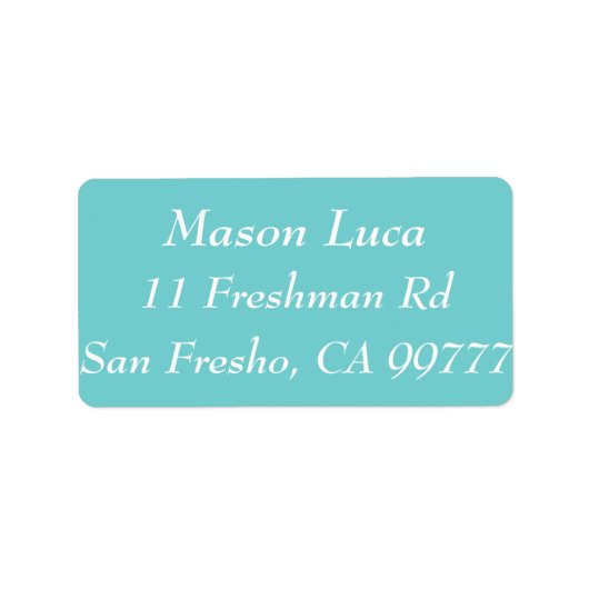 Blauwgroen Sky Sjabloon Labels (Voorkant)