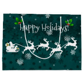 Blauwgroen Slape en Rrendiertas van Santa Groot Cadeauzakje (Achterkant)