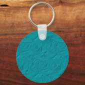 Blauwgroen Sleutelhanger in reliëfdruk Rozen (Voorkant)