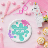 Blauwgroen slijm verjaardagspapier Bord (Feest)