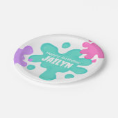 Blauwgroen slijm verjaardagspapier Bord (Gekanteld)