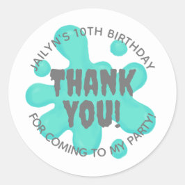 Blauwgroen Slime Party Favor Sticker