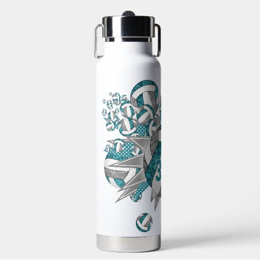 blauwgroen slokdarm voor meisjes waterfles (Voorkant)