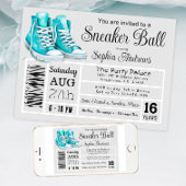 Blauwgroen Sneaker Ball Verjaardagsfeest Schoenenl Kaart