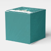 Blauwgroen Sneeuwige kerstboom voor draagtas Bedankdoosjes (Voorkant Zijde)