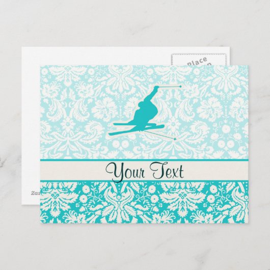 Blauwgroen sneeuwkiën briefkaart (Voorkant / Achterkant)