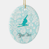 Blauwgroen sneeuwkiën keramisch ornament (Rechts)