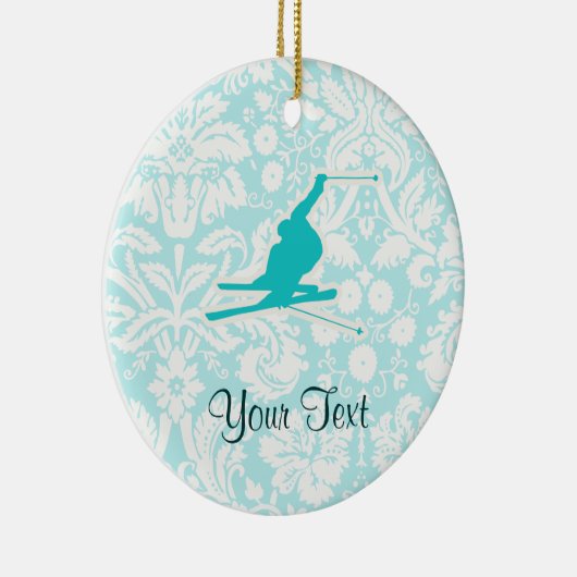 Blauwgroen sneeuwkiën keramisch ornament (Rechts)