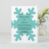 Blauwgroen sneeuwvlok Elegant Grijs Zilver Winter Kaart (Staand voorkant)