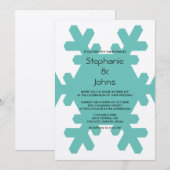 Blauwgroen sneeuwvlok Elegant Grijs Zilver Winter Kaart (Voorkant / Achterkant)