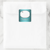 Blauwgroen Sneeuwvlokken Gepersonaliseerde Gift La Vierkante Sticker (Tas)