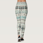 Blauwgroen sneeuwvlokken van bronzen aztec rendier leggings (Achterkant)