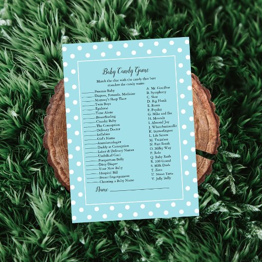 Blauwgroen Snoep Baby shower Baby Kaart