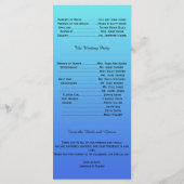 Blauwgroen Snowflake Bracket Winter Wedding Progra Programmakaart (Achterkant)