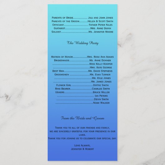 Blauwgroen Snowflake Bracket Winter Wedding Progra Programmakaart (Achterkant)