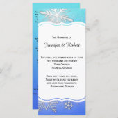 Blauwgroen Snowflake Bracket Winter Wedding Progra Programmakaart (Voorkant / Achterkant)