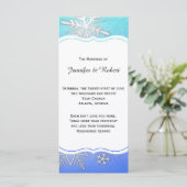 Blauwgroen Snowflake Bracket Winter Wedding Progra Programmakaart (Staand voorkant)