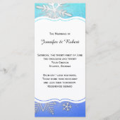 Blauwgroen Snowflake Bracket Winter Wedding Progra Programmakaart (Voorkant)