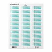 Blauwgroen Snowflake en MG Awareness Ribbon Etiket (Full Sheet)