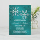 BLAUWGROEN SNOWFLAKE-KOPPELS KAART (Staand voorkant)