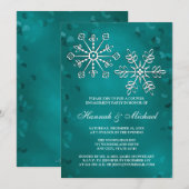 BLAUWGROEN SNOWFLAKE-KOPPELS KAART (Voorkant / Achterkant)