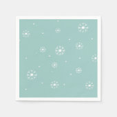 Blauwgroen Snowflake Paper Cocktail Napkins Servet (Voorkant)