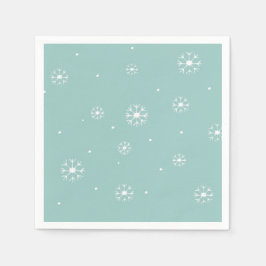 Blauwgroen Snowflake Paper Cocktail Napkins Servet