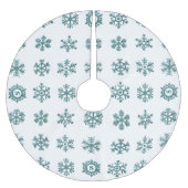 Blauwgroen Snowflake Pattern White kerstboomrok Kerstboom Rok (Voorkant)