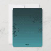 Blauwgroen Snowflakes Flat Holiday-fotokaart Feestdagenkaart (Achterkant)