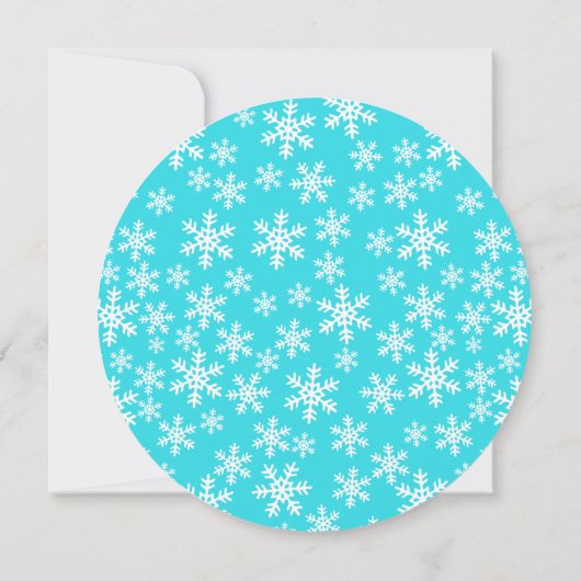 Blauwgroen Snowflakes Sweet 16 Winter Wonderland R Kaart (Achterkant)
