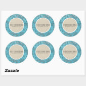 Blauwgroen Snowflakes Winter Wonderland Rustic Fav Ronde Sticker (Vel)