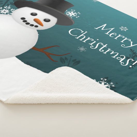 Blauwgroen Snowman Winter Kerstmis Sherpa Blanket Sherpa Deken (3/4)