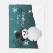 Blauwgroen Snowman Winter Scene Kerstmis Blanket Fleece Deken (Voorkant)