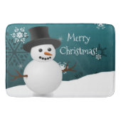 Blauwgroen Snowman Winter Scene Kerstmis — Mat (Voorkant)