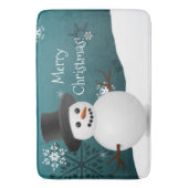 Blauwgroen Snowman Winter Scene Kerstmis — Mat (Voorkant Verticaal)