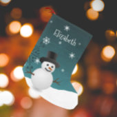 Blauwgroen Snowman Winter Scene Kerstmis stoppen Kleine Kerstsok